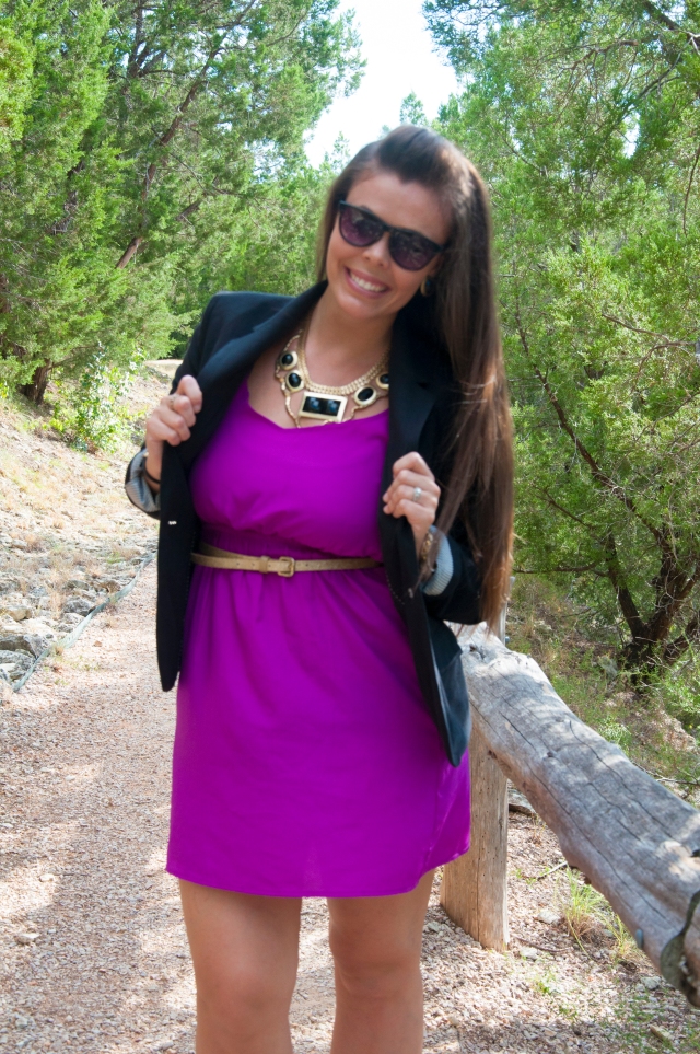 Blazer and Purple Dress5